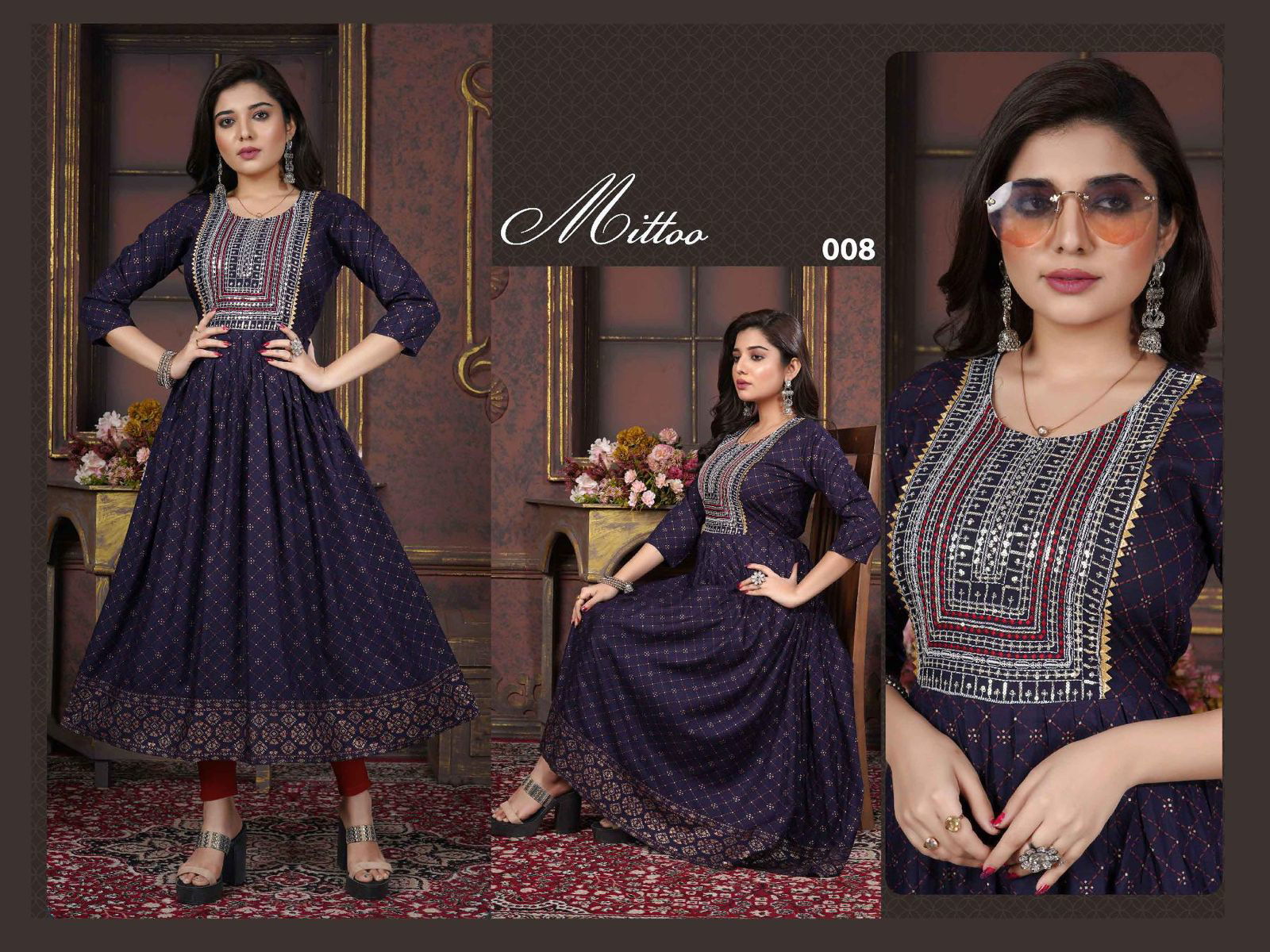 Beauty Queen Mittoo Long Anarkali Wholesale Kurti Collection